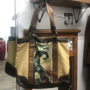 Beautiful classic Elvis bag with wallet. Bronze and brown